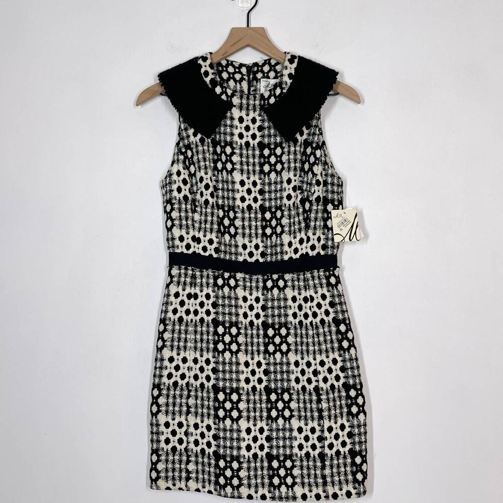 Milly Checkered Black and Cream Mini Dress